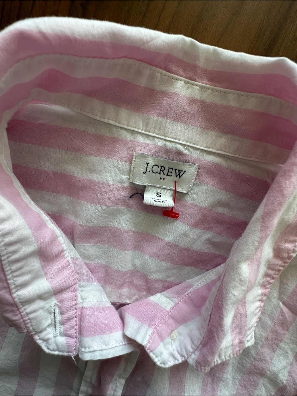 J. Crew Pink and White Striped button down Shirt Lightweight Cotton - Picture 4 of 16